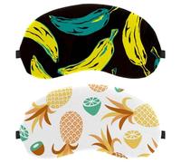 Eslifey 2 Pack Sleep Eye Mask, Pineapple Lemon Kiwi Fruits Pattern Blindfolds Sleeping Mask, Eye Shade Cover for Men Women Plane Travel