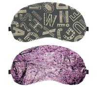 Eslifey 2 Pack Sleep Eye Mask, Pink Cherry Blossom Tree Flower Blindfolds Sleeping Mask, Eye Shade Cover for Men Women Plane Travel