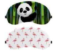 Eslifey 2 Pack Sleep Eye Mask, Pink Flamingos Blindfolds Sleeping Mask, Eye Shade Cover for Men Women Plane Travel