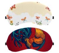 Eslifey 2 Pack Sleep Eye Mask, Red Big Rooster Cock Chicken Blindfolds Sleeping Mask, Eye Shade Cover for Men Women Plane Travel