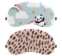 Eslifey 2 Pack Sleep Eye Mask, Repeated Wildlife Animal Skin Texture Blindfolds Sleeping Mask, Eye Shade Cover for Men Women Plane Travel