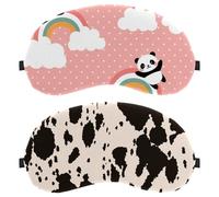 Eslifey 2 Pack Sleep Eye Mask, Repeated Wildlife Black and White Animal Skin Texture Blindfolds Sleeping Mask, Eye Shade Cover for Men Women Plane Travel