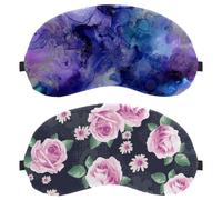 Eslifey 2 Pack Sleep Eye Mask, Rose Daisy Floral Pink Blindfolds Sleeping Mask, Eye Shade Cover for Men Women Plane Travel