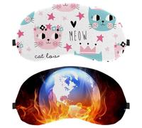 Eslifey 2 Pack Sleep Eye Mask, The Burning Earth Fire Blindfolds Sleeping Mask, Eye Shade Cover for Men Women Plane Travel