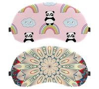 Eslifey 2 Pack Sleep Eye Mask, Tie Dye Flower Colorful Blindfolds Sleeping Mask, Eye Shade Cover for Men Women Plane Travel
