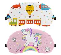 Eslifey 2 Pack Sleep Eye Mask, Unicorn Pop Art on The Pink Background Blindfolds Sleeping Mask, Eye Shade Cover for Men Women Plane Travel