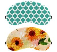 Eslifey 2 Pack Sleep Eye Mask, Vibrant Yellow Sunflowers Blindfolds Sleeping Mask, Eye Shade Cover for Men Women Plane Travel