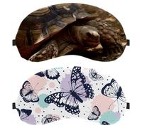 Eslifey 2 Pack Sleep Eye Mask, Vintage Retro Butterfly Pattern Blindfolds Sleeping Mask, Eye Shade Cover for Men Women Plane Travel