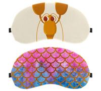 Eslifey 2 Pack Sleep Eye Mask, Watercolor Mermaid Scale Blindfolds Sleeping Mask, Eye Shade Cover for Men Women Plane Travel