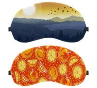 Eslifey 2 Pack Sleep Eye Mask, Yellow Orange Clementine Pattern Blindfolds Sleeping Mask, Eye Shade Cover for Men Women Plane Travel