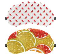 Eslifey 2 Pack Sleep Eye Mask, Yellow Red Orange Lemon Fruit Blindfolds Sleeping Mask, Eye Shade Cover for Men Women Plane Travel
