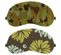 Eslifey 2 Pcs Blackout Eye Masks, Beautiful Daisy Flower Eye Sleep Shade Cover with Adjustable Strap for Sleeping Traveling