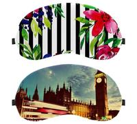 Eslifey 2 Pcs Blackout Eye Masks, Big-Ben-Clock Eye Sleep Shade Cover with Adjustable Strap for Sleeping Traveling