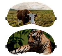 Eslifey 2 Pcs Blackout Eye Masks, Big Tiger Eye Sleep Shade Cover with Adjustable Strap for Sleeping Traveling