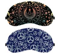 Eslifey 2 Pcs Blackout Eye Masks, Bike Wheels Pattern Eye Sleep Shade Cover with Adjustable Strap for Sleeping Traveling
