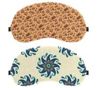 Eslifey 2 Pcs Blackout Eye Masks, Blue Flower Floral Pattern Eye Sleep Shade Cover with Adjustable Strap for Sleeping Traveling