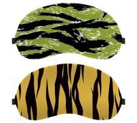Eslifey 2 Pcs Blackout Eye Masks, Brown Tiger Eye Sleep Shade Cover with Adjustable Strap for Sleeping Traveling