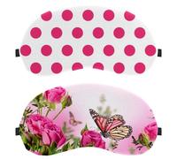 Eslifey 2 Pcs Blackout Eye Masks, Butterflies Blossom Beautiful Flowers Roses Eye Sleep Shade Cover with Adjustable Strap for Sleeping Traveling