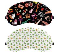 Eslifey 2 Pcs Blackout Eye Masks, Cartoon Dinosaur Sleep Eye Sleep Shade Cover with Adjustable Strap for Sleeping Traveling