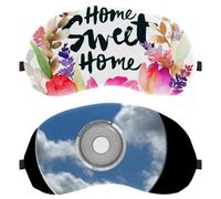 Eslifey 2 Pcs Blackout Eye Masks, Cd DVD Clouds Sky Music Eye Sleep Shade Cover with Adjustable Strap for Sleeping Traveling