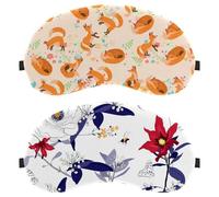 Eslifey 2 Pcs Blackout Eye Masks, Colorful Blooming Flowers Floral Leaves Painting Eye Sleep Shade Cover with Adjustable Strap for Sleeping Traveling
