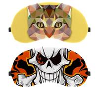 Eslifey 2 Pcs Blackout Eye Masks, Cool Skull Skeleton Pirates Eye Sleep Shade Cover with Adjustable Strap for Sleeping Traveling