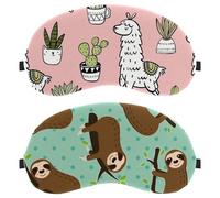 Eslifey 2 Pcs Blackout Eye Masks, Cute Animal Sloth and Polka Dots Eye Sleep Shade Cover with Adjustable Strap for Sleeping Traveling