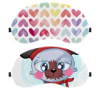 Eslifey 2 Pcs Blackout Eye Masks, Cute Cartoon Cat Little Pirate Eye Sleep Shade Cover with Adjustable Strap for Sleeping Traveling