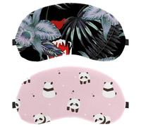 Eslifey 2 Pcs Blackout Eye Masks, Cute Cartoon Panda and Shooting Star Pattern Eye Sleep Shade Cover with Adjustable Strap for Sleeping Traveling