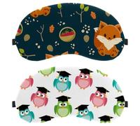 Eslifey 2 Pcs Blackout Eye Masks, Cute Owls Eye Sleep Shade Cover with Adjustable Strap for Sleeping Traveling