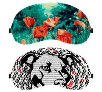 Eslifey 2 Pcs Blackout Eye Masks, Dog Art Eye Sleep Shade Cover with Adjustable Strap for Sleeping Traveling
