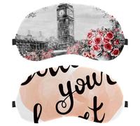 Eslifey 2 Pcs Blackout Eye Masks, Follow Your Heart Eye Sleep Shade Cover with Adjustable Strap for Sleeping Traveling