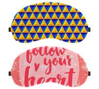 Eslifey 2 Pcs Blackout Eye Masks, Follow Your Heart Letter Eye Sleep Shade Cover with Adjustable Strap for Sleeping Traveling