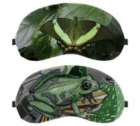 Eslifey 2 Pcs Blackout Eye Masks, Frog Character Green Vector Eye Sleep Shade Cover with Adjustable Strap for Sleeping Traveling