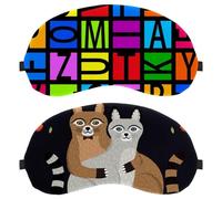 Eslifey 2 Pcs Blackout Eye Masks, Funny Cat Follow Your Heart Eye Sleep Shade Cover with Adjustable Strap for Sleeping Traveling