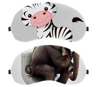 Eslifey 2 Pcs Blackout Eye Masks, Funny Elephant Sitting on The Toilet Eye Sleep Shade Cover with Adjustable Strap for Sleeping Traveling