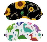 Eslifey 2 Pcs Blackout Eye Masks, Funny Smiling Animal Palm Eye Sleep Shade Cover with Adjustable Strap for Sleeping Traveling