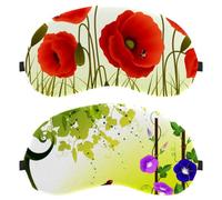 Eslifey 2 Pcs Blackout Eye Masks, Ladybugs with Morning Glory Eye Sleep Shade Cover with Adjustable Strap for Sleeping Traveling