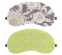 Eslifey 2 Pcs Blackout Eye Masks, Lemon Fruit Yellow Pattern Eye Sleep Shade Cover with Adjustable Strap for Sleeping Traveling