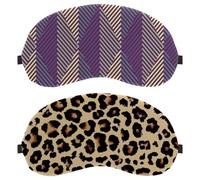 Eslifey 2 Pcs Blackout Eye Masks, Leopard Animals Skin Pattern Eye Sleep Shade Cover with Adjustable Strap for Sleeping Traveling
