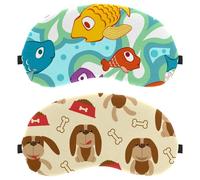 Eslifey 2 Pcs Blackout Eye Masks, Lovely Little Dog Bone Dog Food Eye Sleep Shade Cover with Adjustable Strap for Sleeping Traveling