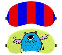 Eslifey 2 Pcs Blackout Eye Masks, Monster Yellow Eye Sleep Shade Cover with Adjustable Strap for Sleeping Traveling