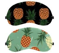 Eslifey 2 Pcs Blackout Eye Masks, Pineapple Colorful Fruit Pattern Eye Sleep Shade Cover with Adjustable Strap for Sleeping Traveling