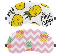 Eslifey 2 Pcs Blackout Eye Masks, Pineapples Summer Yellow Fruit Eye Sleep Shade Cover with Adjustable Strap for Sleeping Traveling