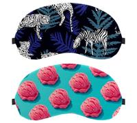 Eslifey 2 Pcs Blackout Eye Masks, Pink Strawberry Ice Cream Pattern Eye Sleep Shade Cover with Adjustable Strap for Sleeping Traveling