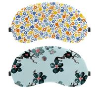 Eslifey 2 Pcs Blackout Eye Masks, Plum Blossom Art Painting Eye Sleep Shade Cover with Adjustable Strap for Sleeping Traveling