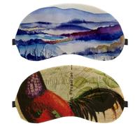 Eslifey 2 Pcs Blackout Eye Masks, Postcard Vintage Hen Rooster Art Eye Sleep Shade Cover with Adjustable Strap for Sleeping Traveling