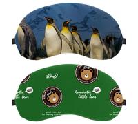 Eslifey 2 Pcs Blackout Eye Masks, Romantic Little Bear Green Background Eye Sleep Shade Cover with Adjustable Strap for Sleeping Traveling