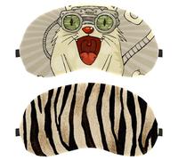 Eslifey 2 Pcs Blackout Eye Masks, Sexy Tiger Skin Pattern Eye Sleep Shade Cover with Adjustable Strap for Sleeping Traveling