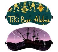 Eslifey 2 Pcs Blackout Eye Masks, Ship Sailing Vessel Old Pirate Ship Eye Sleep Shade Cover with Adjustable Strap for Sleeping Traveling